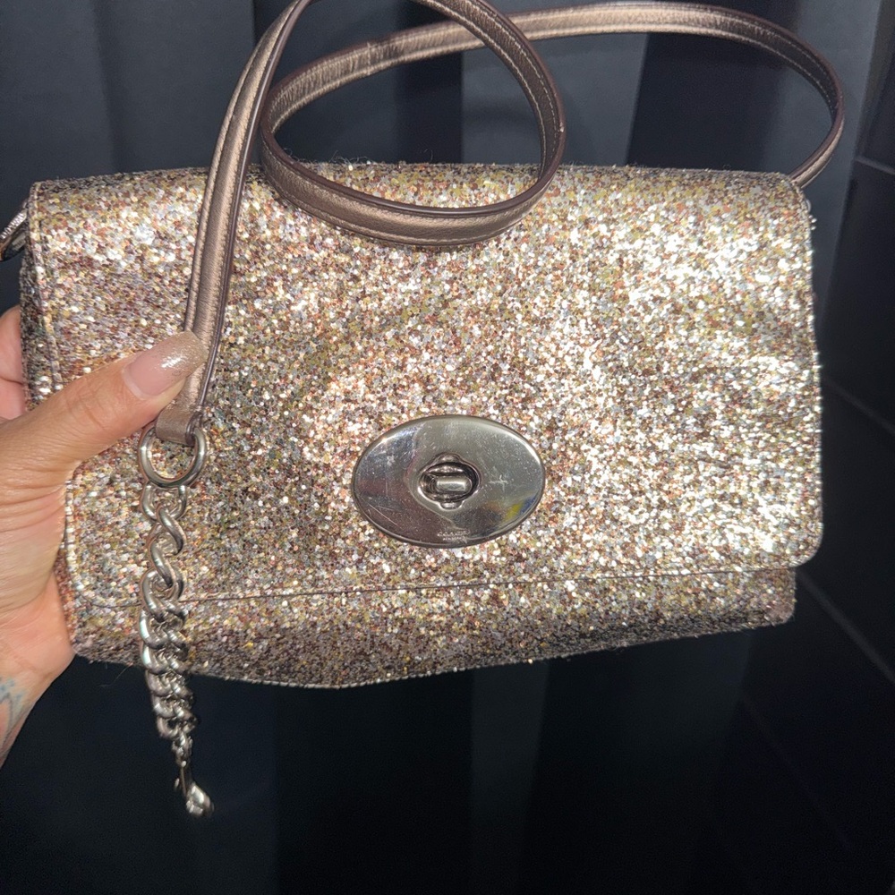 Coach Gold Glitter Clutch